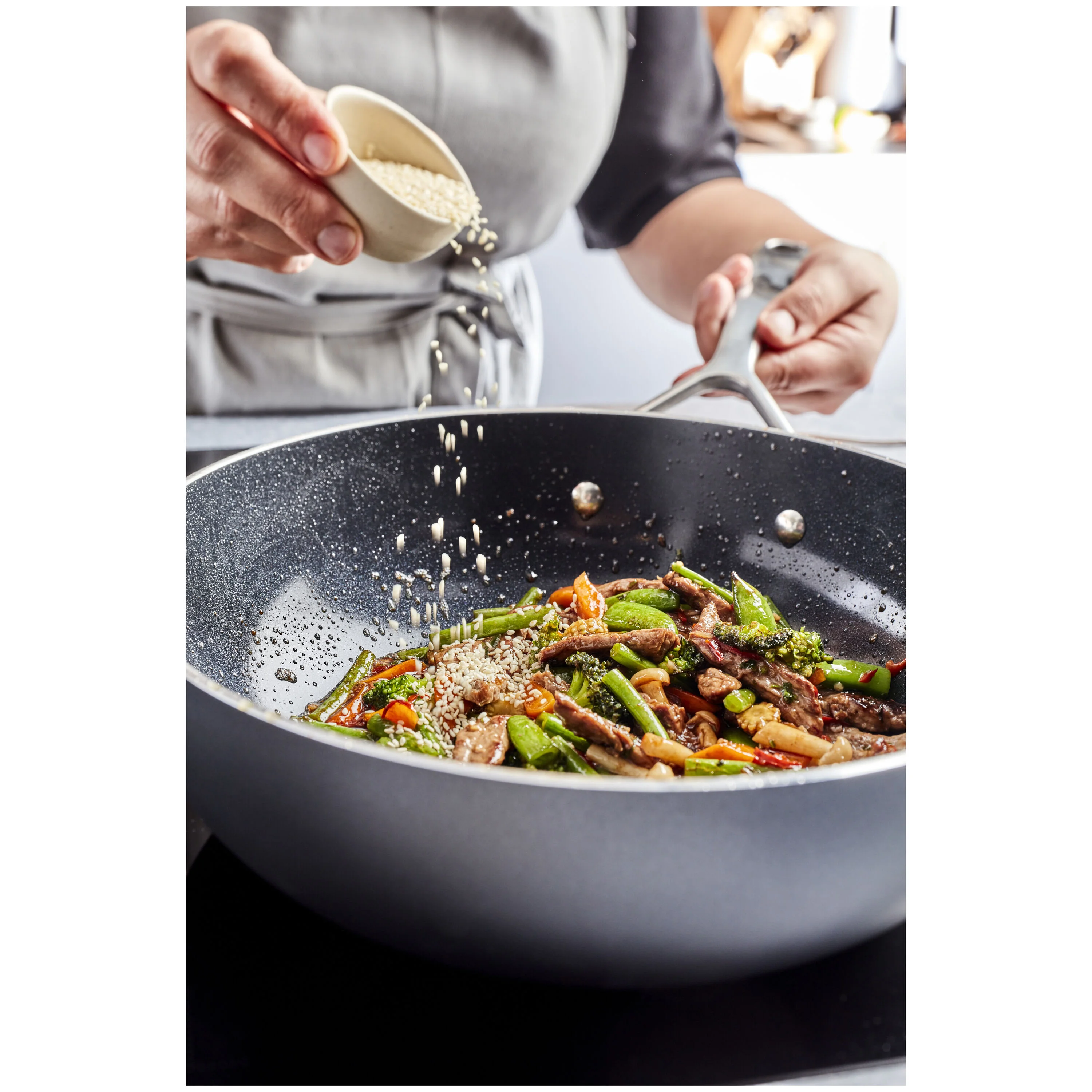 Alu Plus 3 Ceramic, Wok vlakke bodem Ceraforce 28 cm, large 7