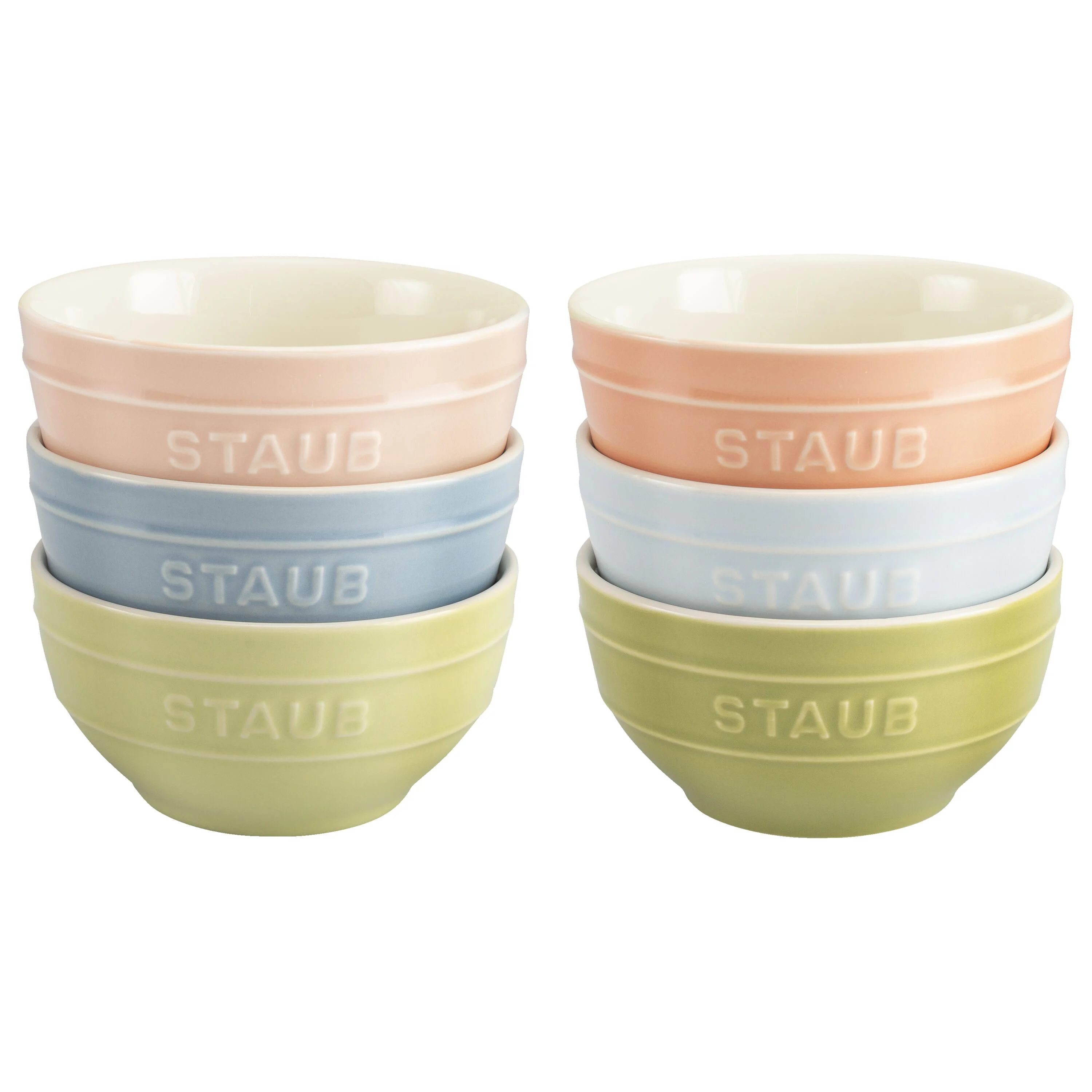 Ceramique, 12 cm / 6-delig, Kommenset Macaron, Gemengde kleuren, large 1