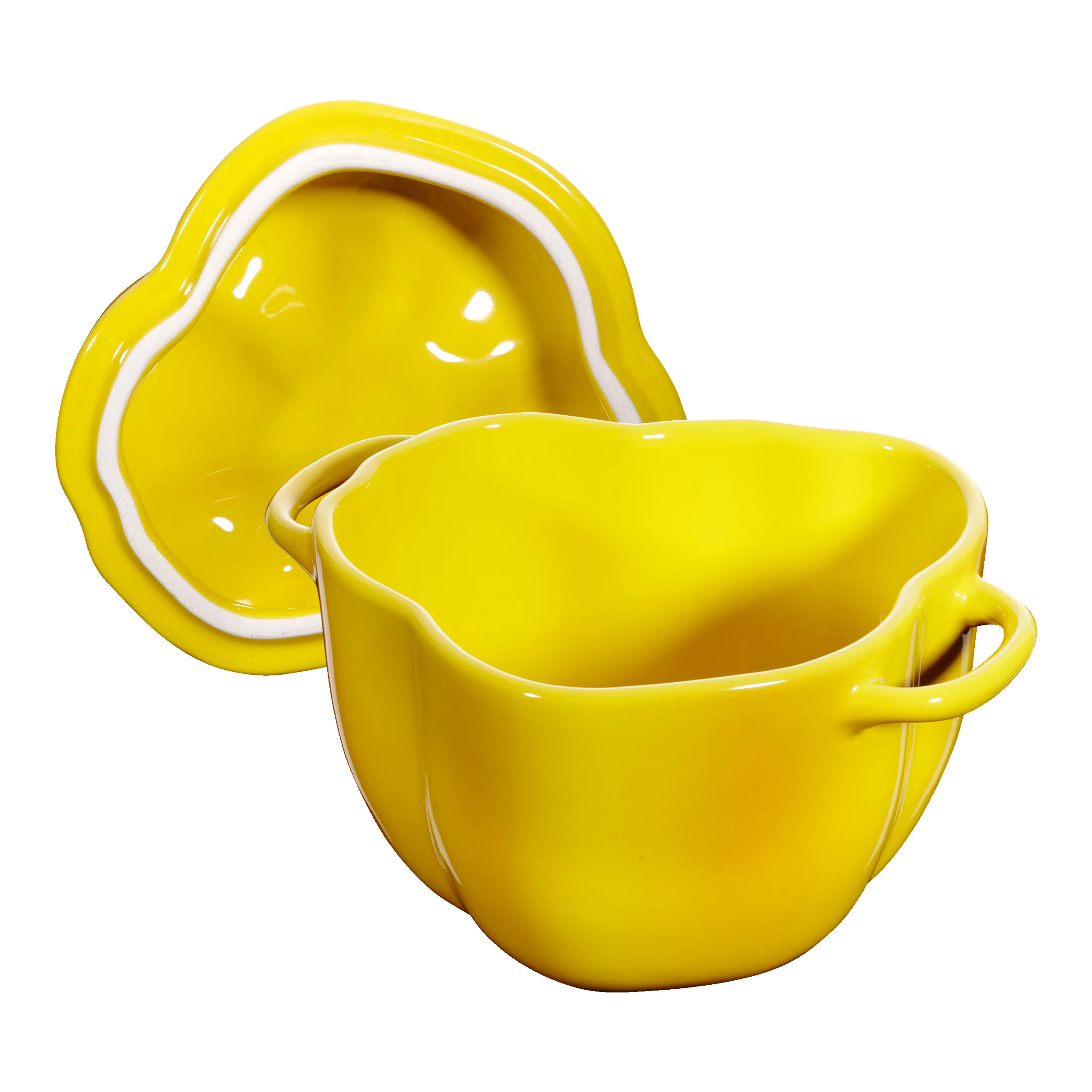 Ceramique, Cocotte 11 cm / 450 ml, (geen vorm), Geel, large 4
