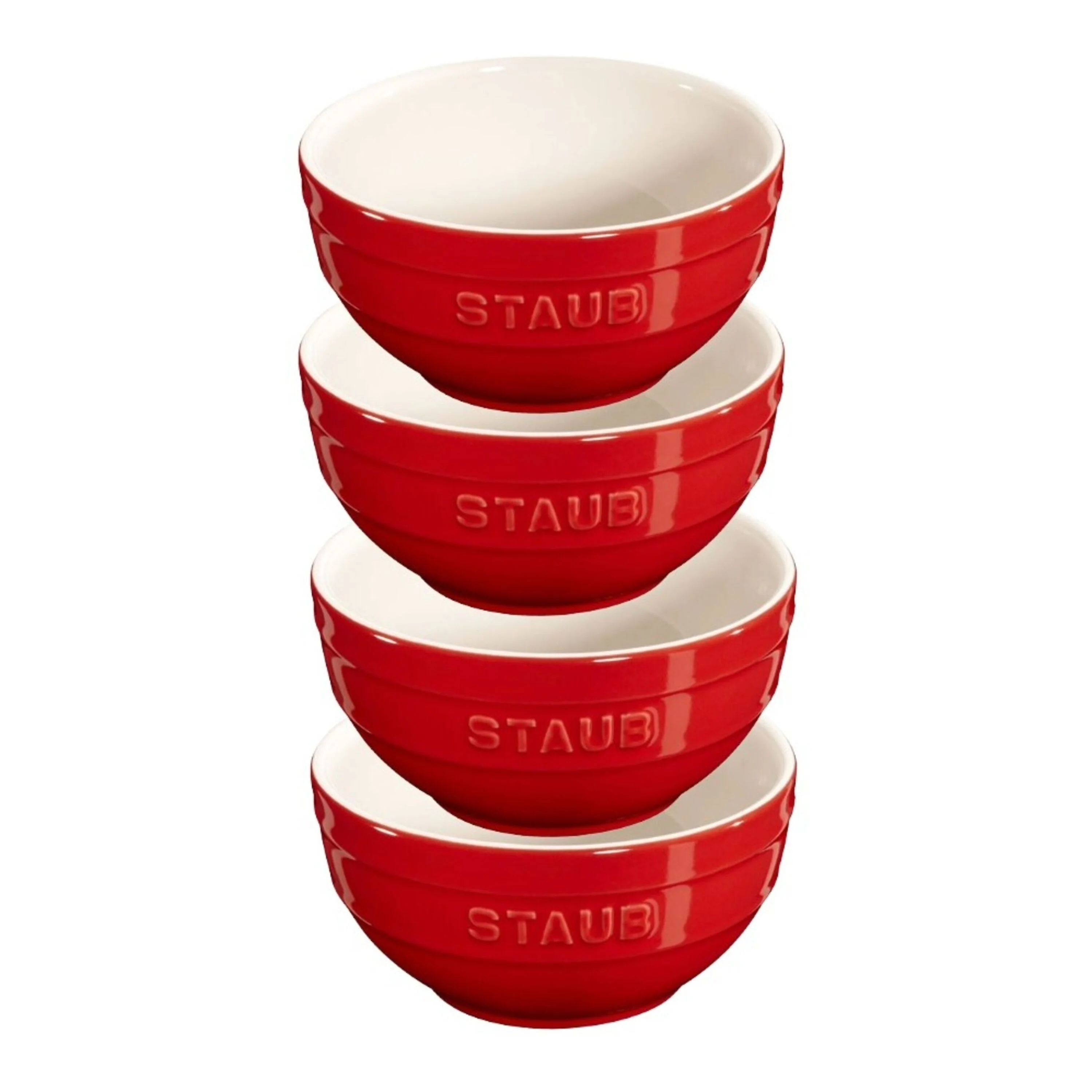 Ceramique, Kommenset 12cm / 4-delig, Kersenrood, large 1