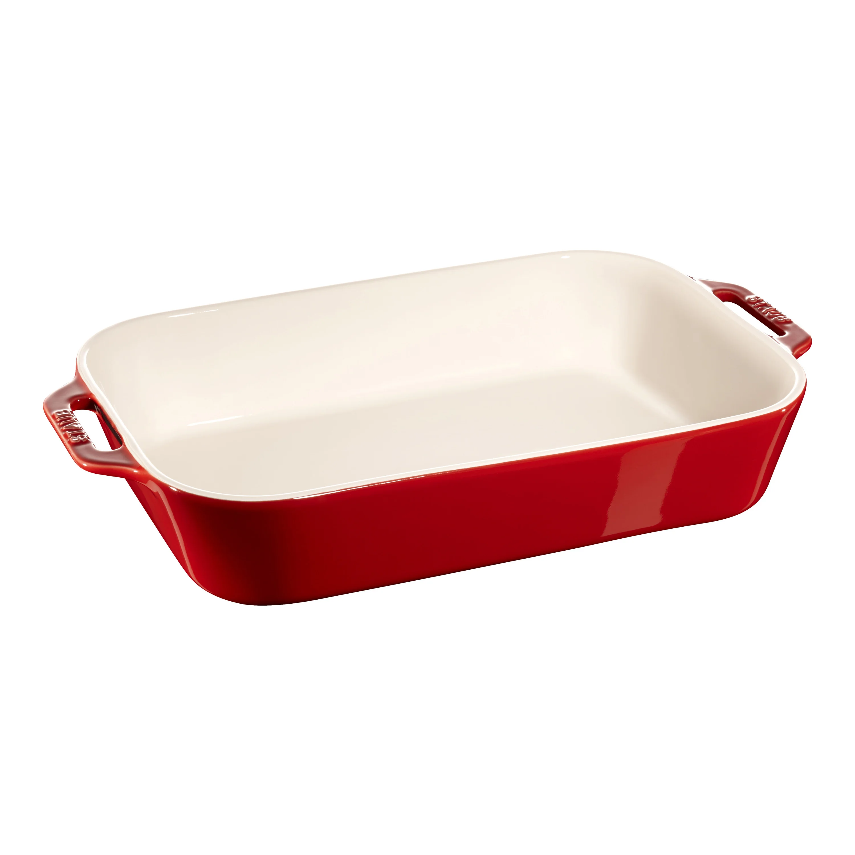 Ceramique, Ovenschaal 34 cm, Rechthoekig, Kersenrood, large 1