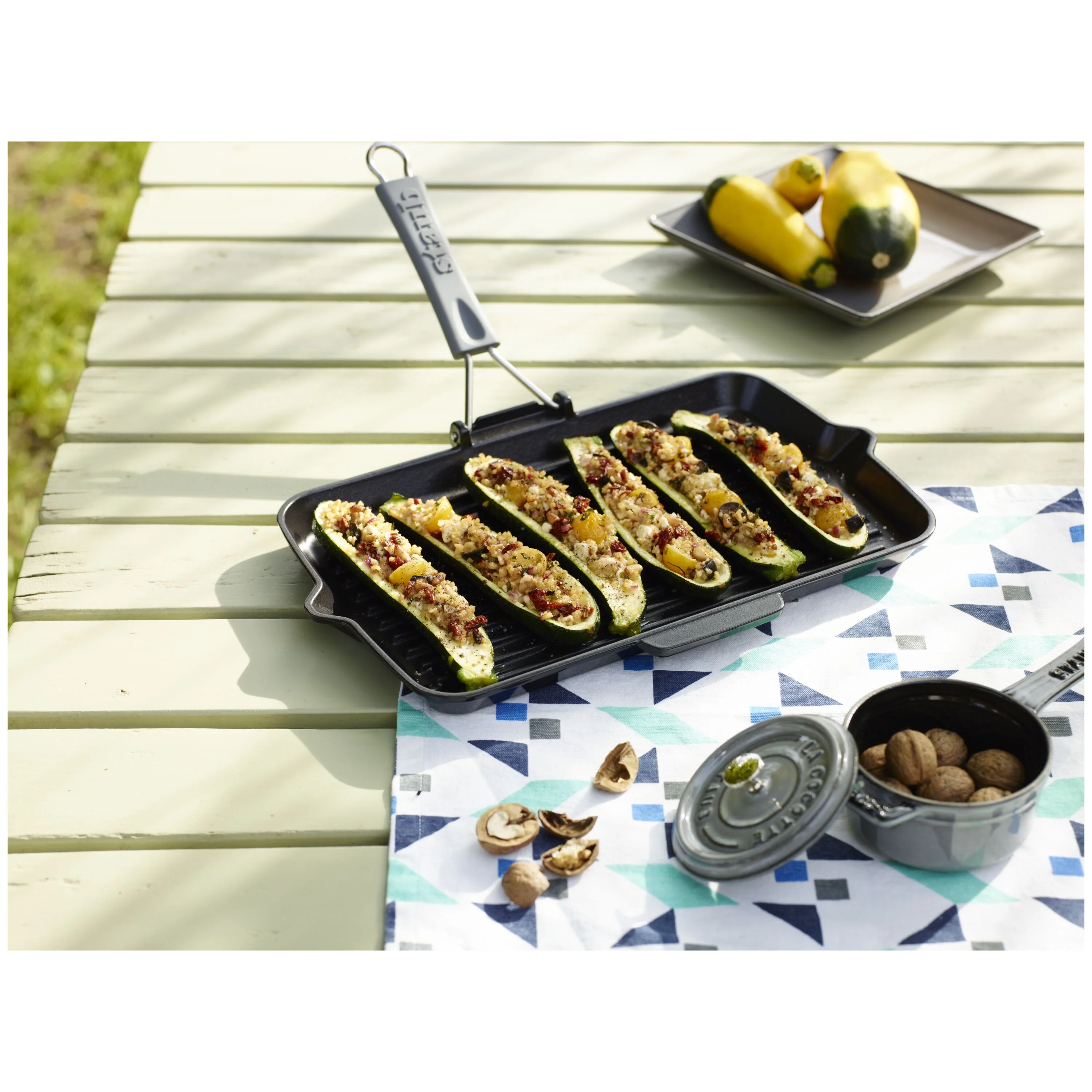 Grill Pans, Grillpan met schenktuit 34 x 21 cm, Zwart, large 3