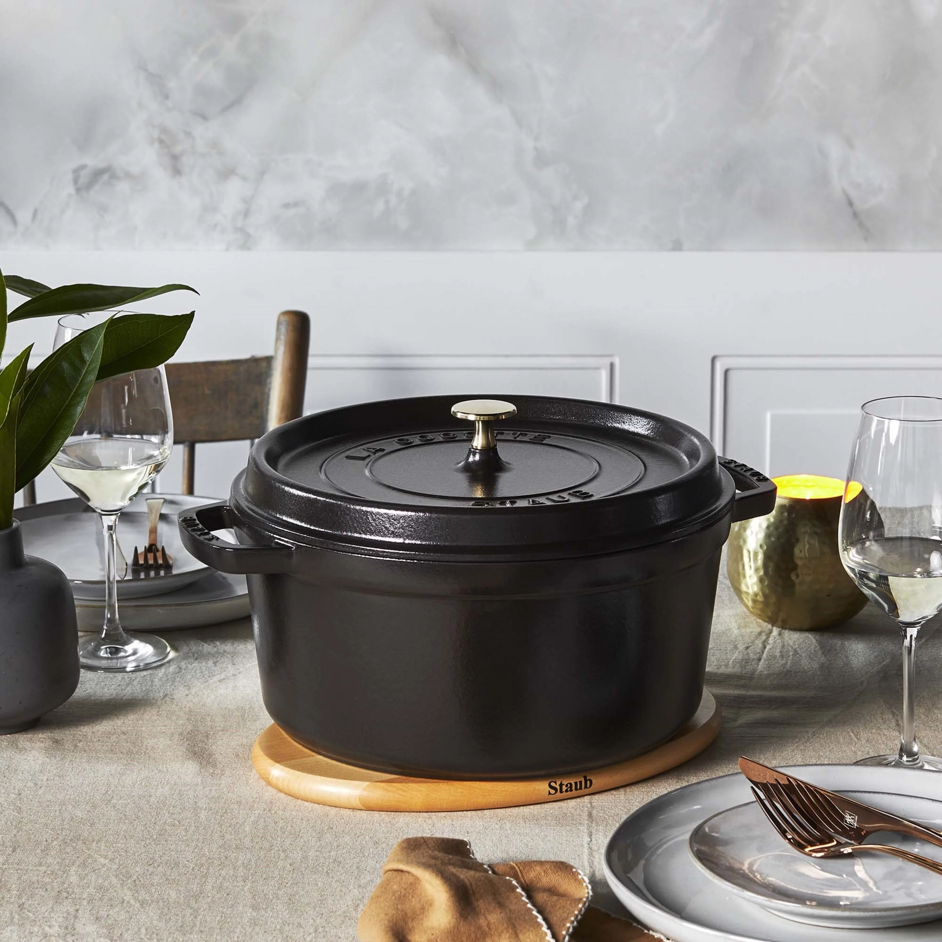 La Cocotte, Cocotte 24 cm / 3,7 l, Rond, Zwart, large 2