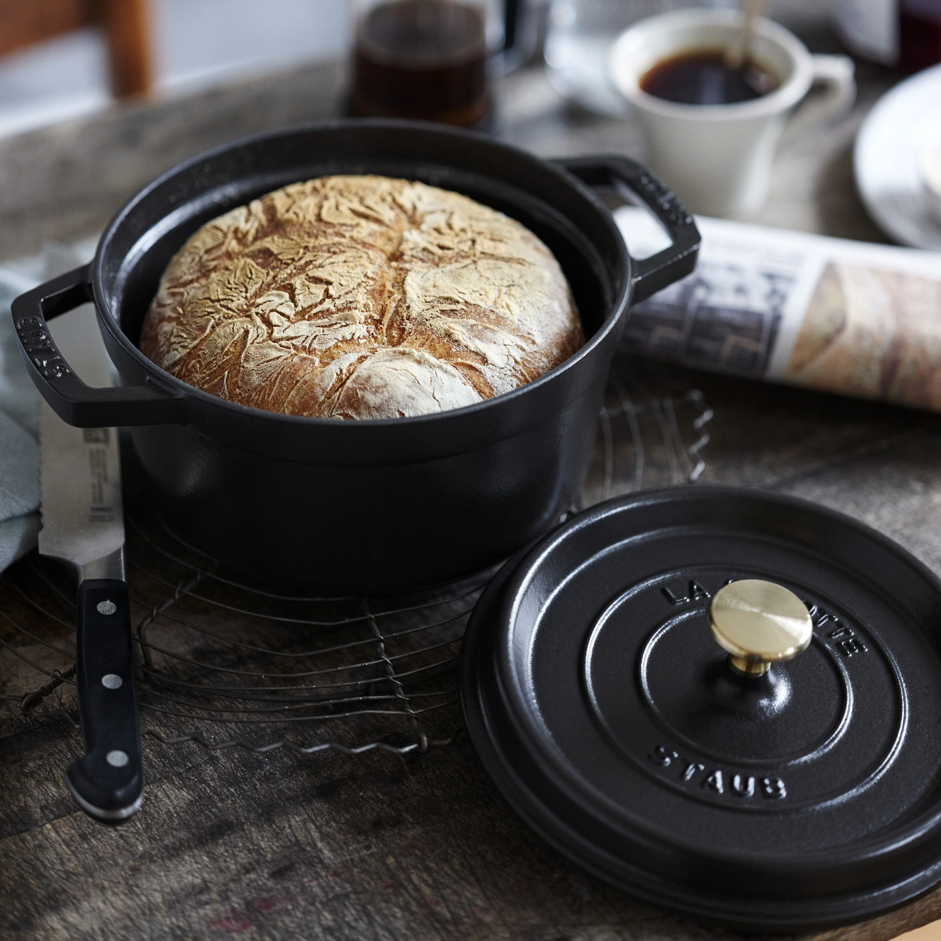 La Cocotte, Cocotte 24 cm / 3,7 l, Rond, Zwart, large 6