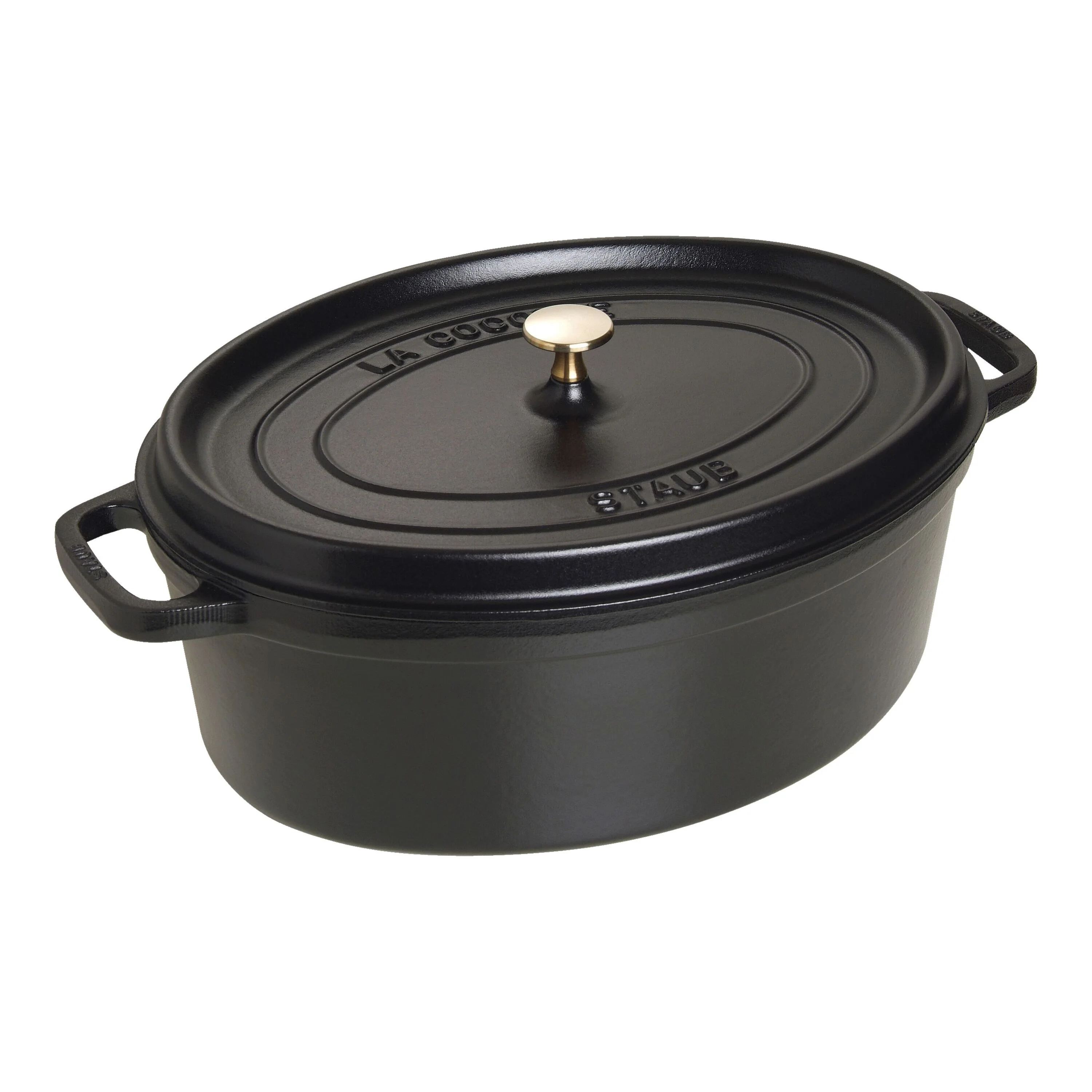 La Cocotte, Cocotte 37 cm / 8 l, Ovaal, Zwart, large 1