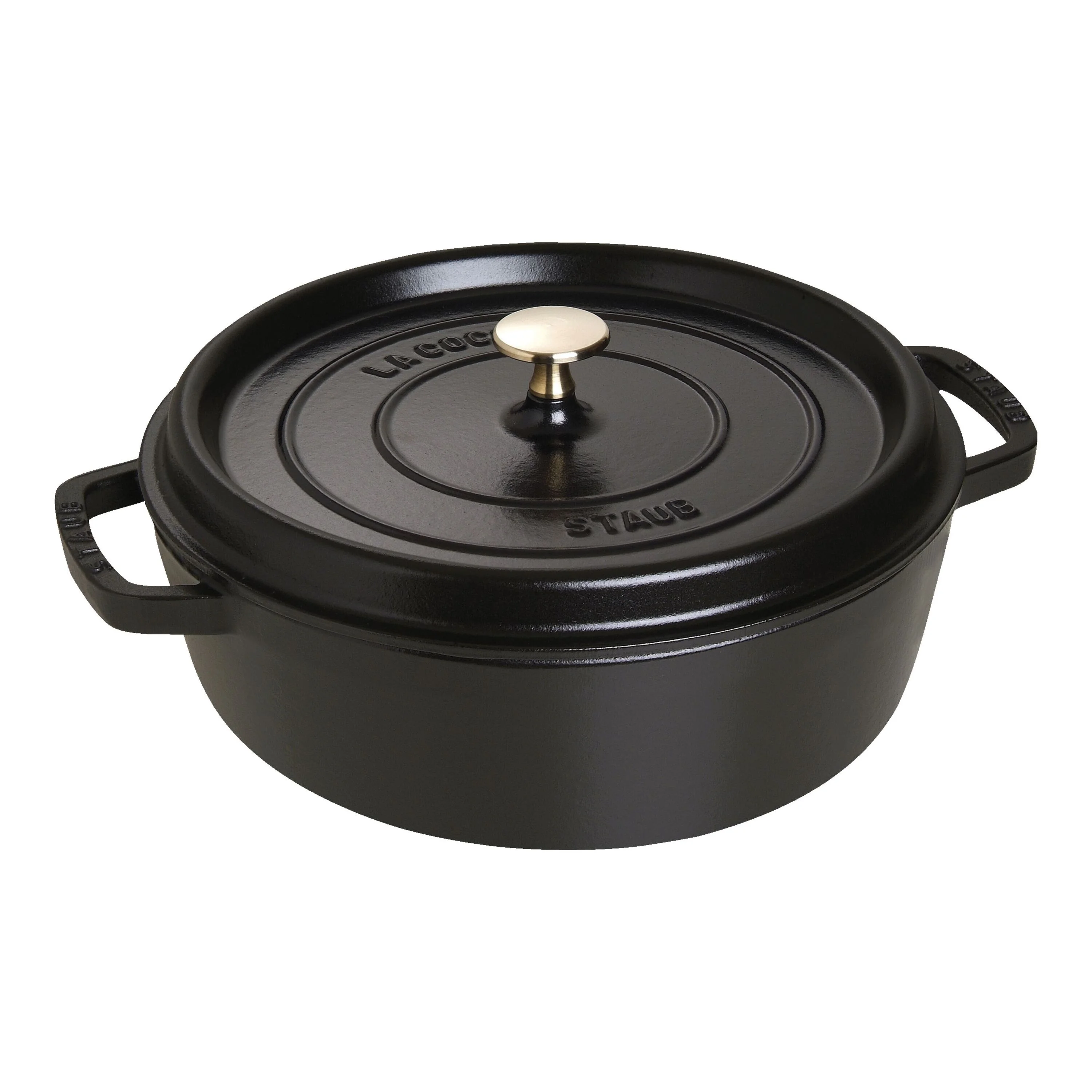 La Cocotte, Lage cocotte 26 cm / 4 l, Rond, Zwart, large 1
