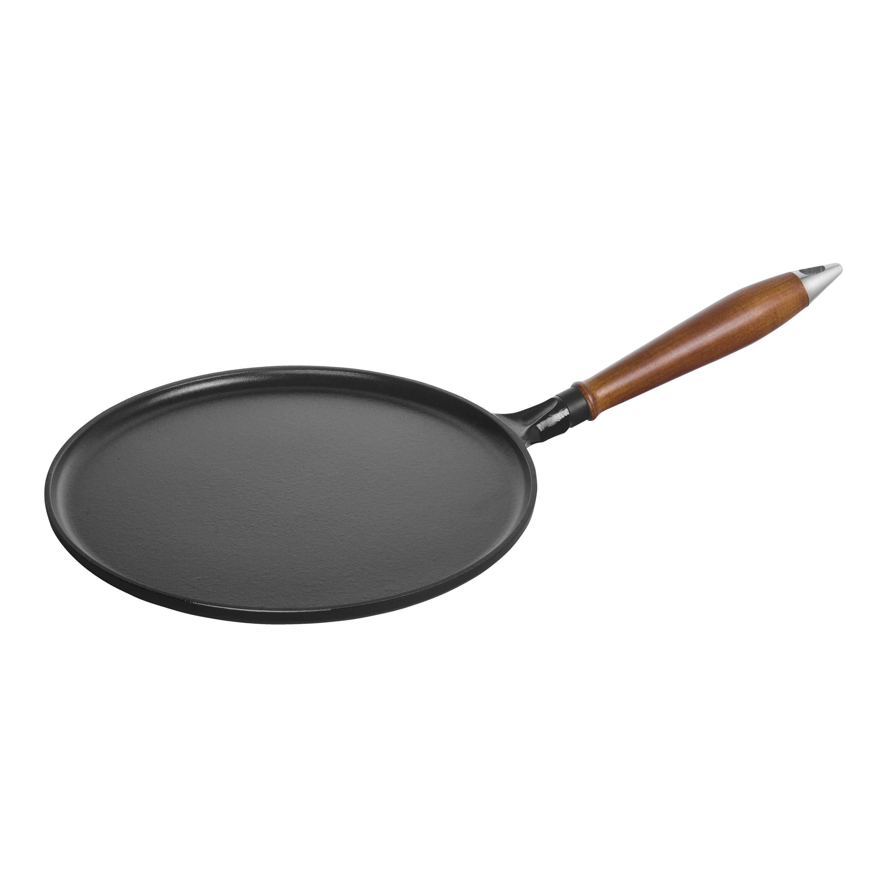 Pans, Pannenkoekenpan met houten handvat 28 cm, Zwart, large 1