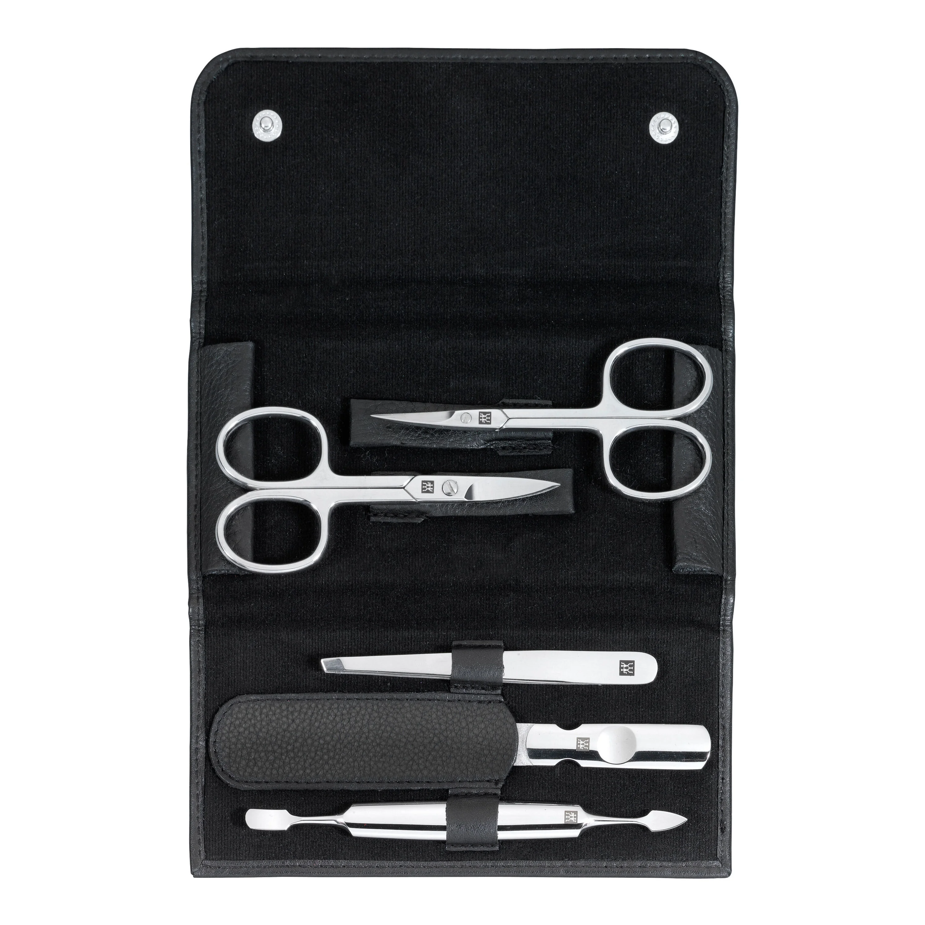 CLASSIC, Kalfsleer Etui Met Drukknoop, large 1