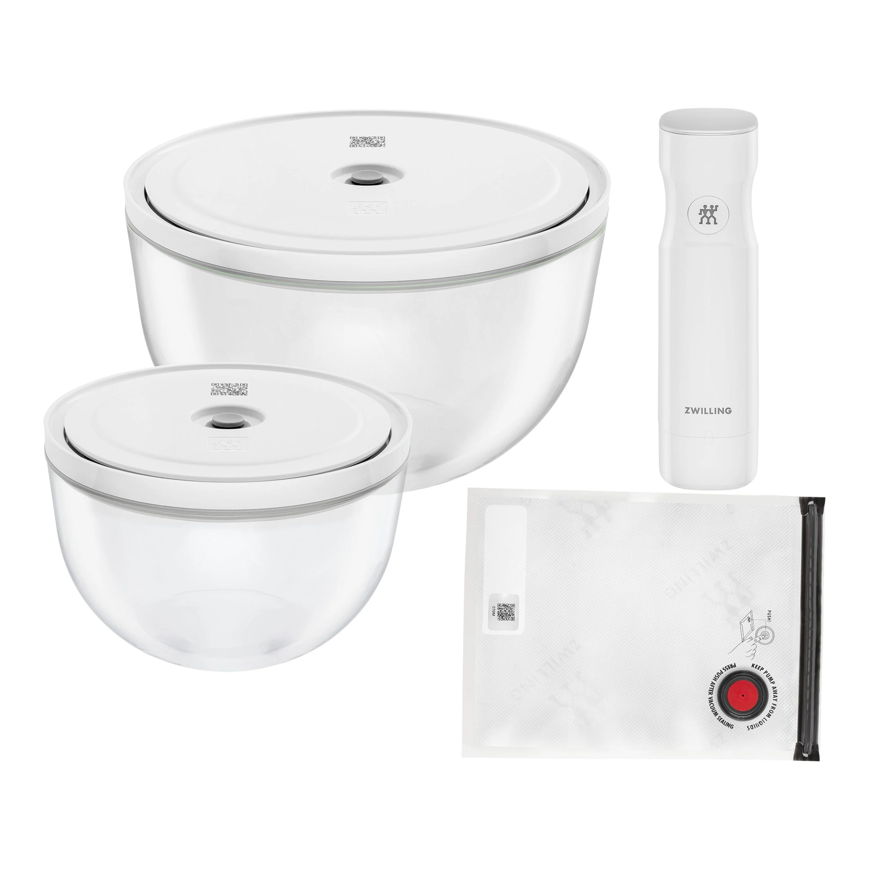 FRESH & SAVE Bowls, Vacuümkommen startset, glas, large 1