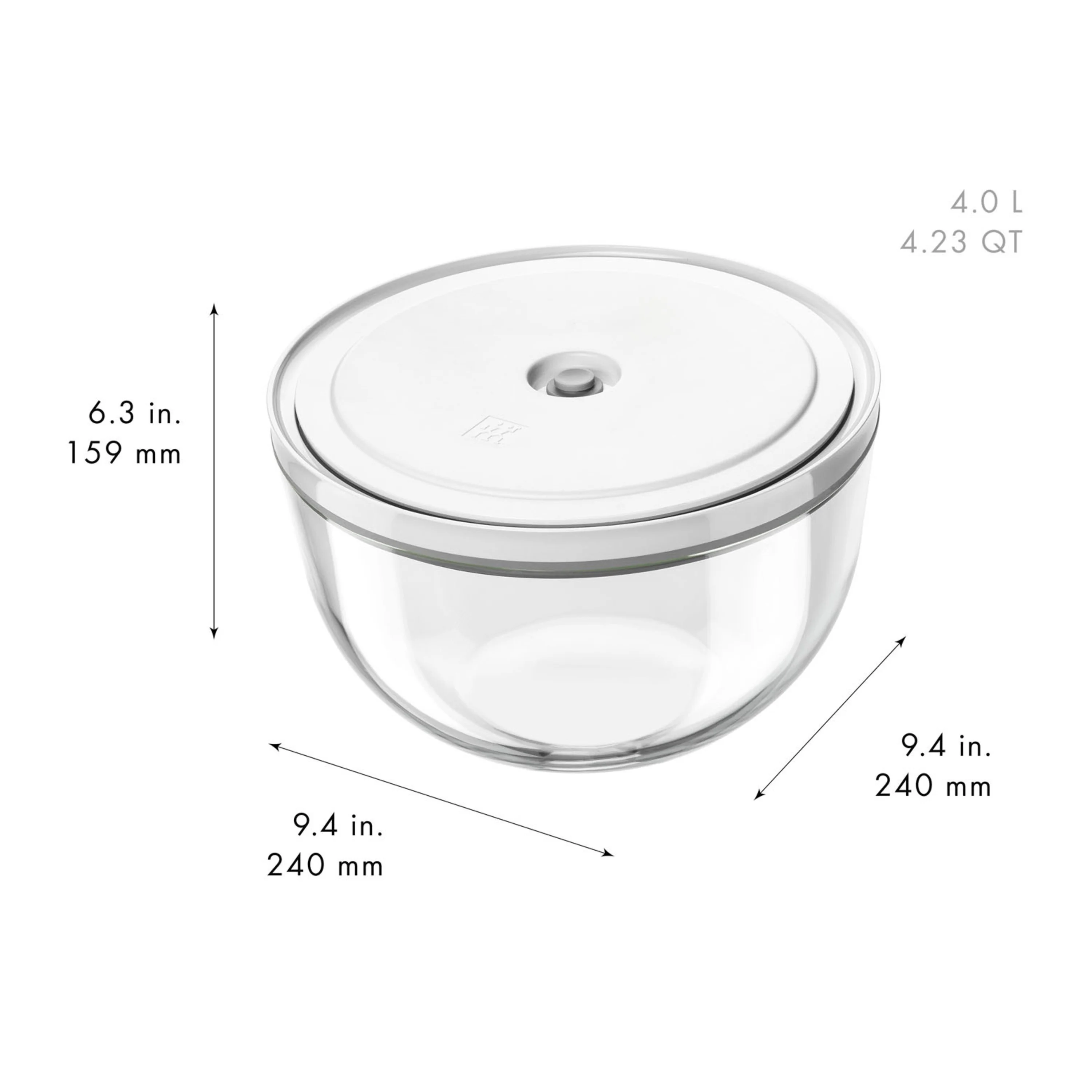 Fresh & Save BOWLS, Vacuümkom L / 24 cm, Glas, Transparant, large 5