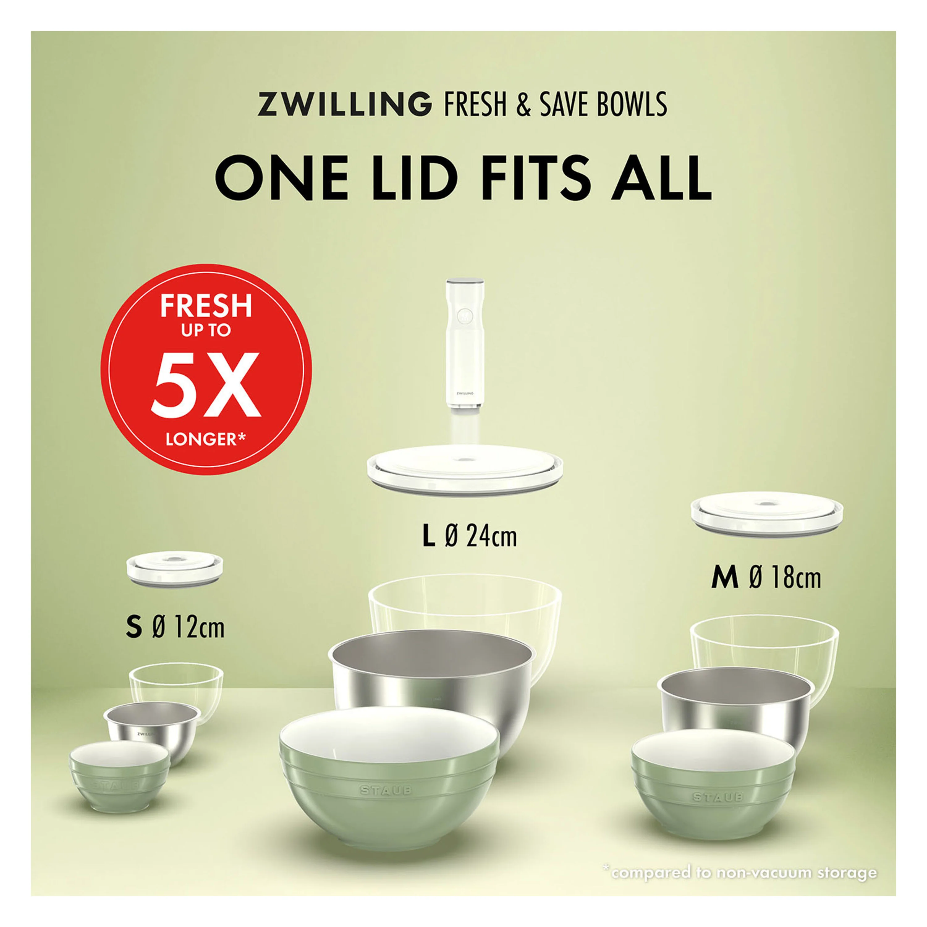 Fresh & Save BOWLS, Vacuümkom L / 24 cm, Glas, Transparant, large 6