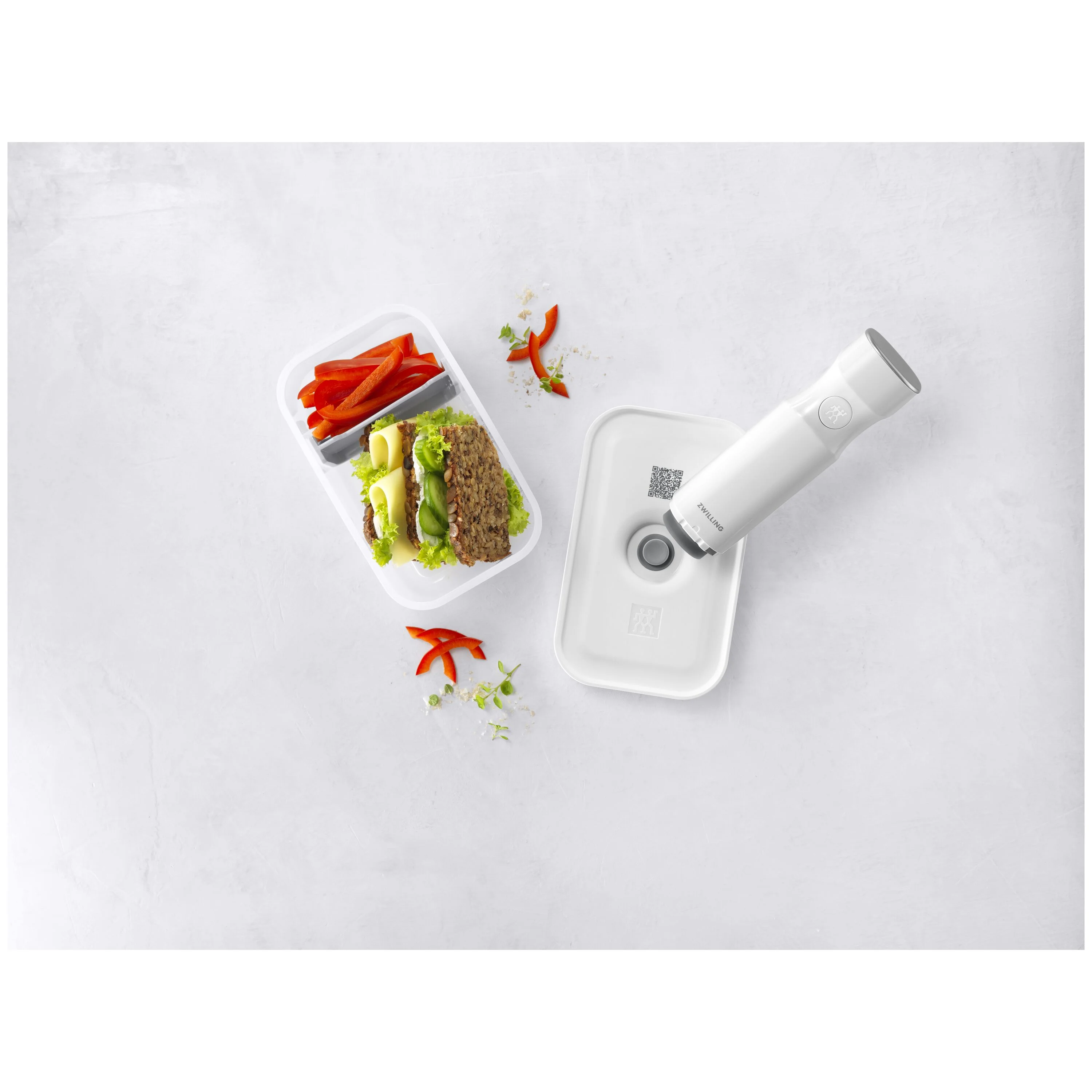 Fresh & Save, Vacuüm brooddoos M, Kunststof, semitransparant-Grijs, large 6