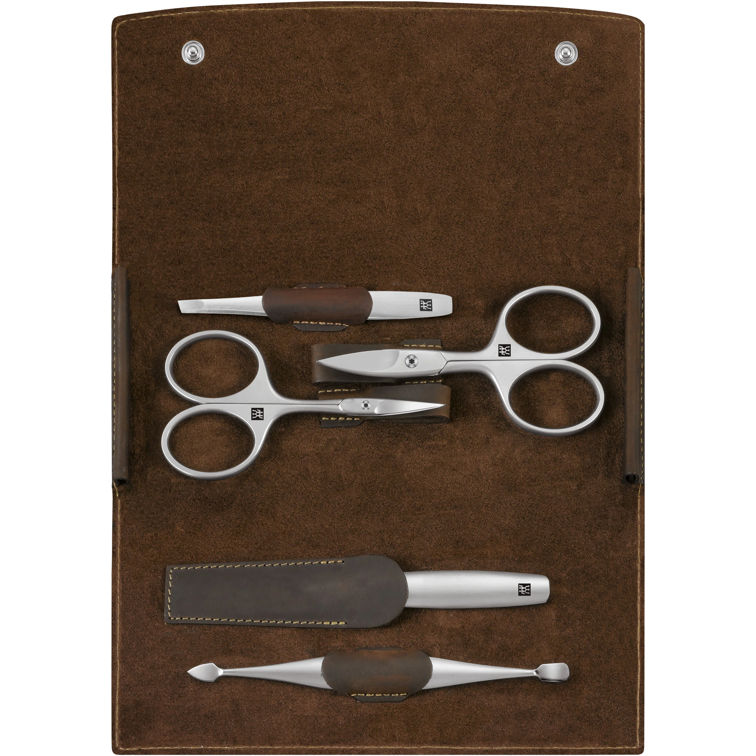 PREMIUM, Kalfsleer Etui Met Drukknoop, large 1
